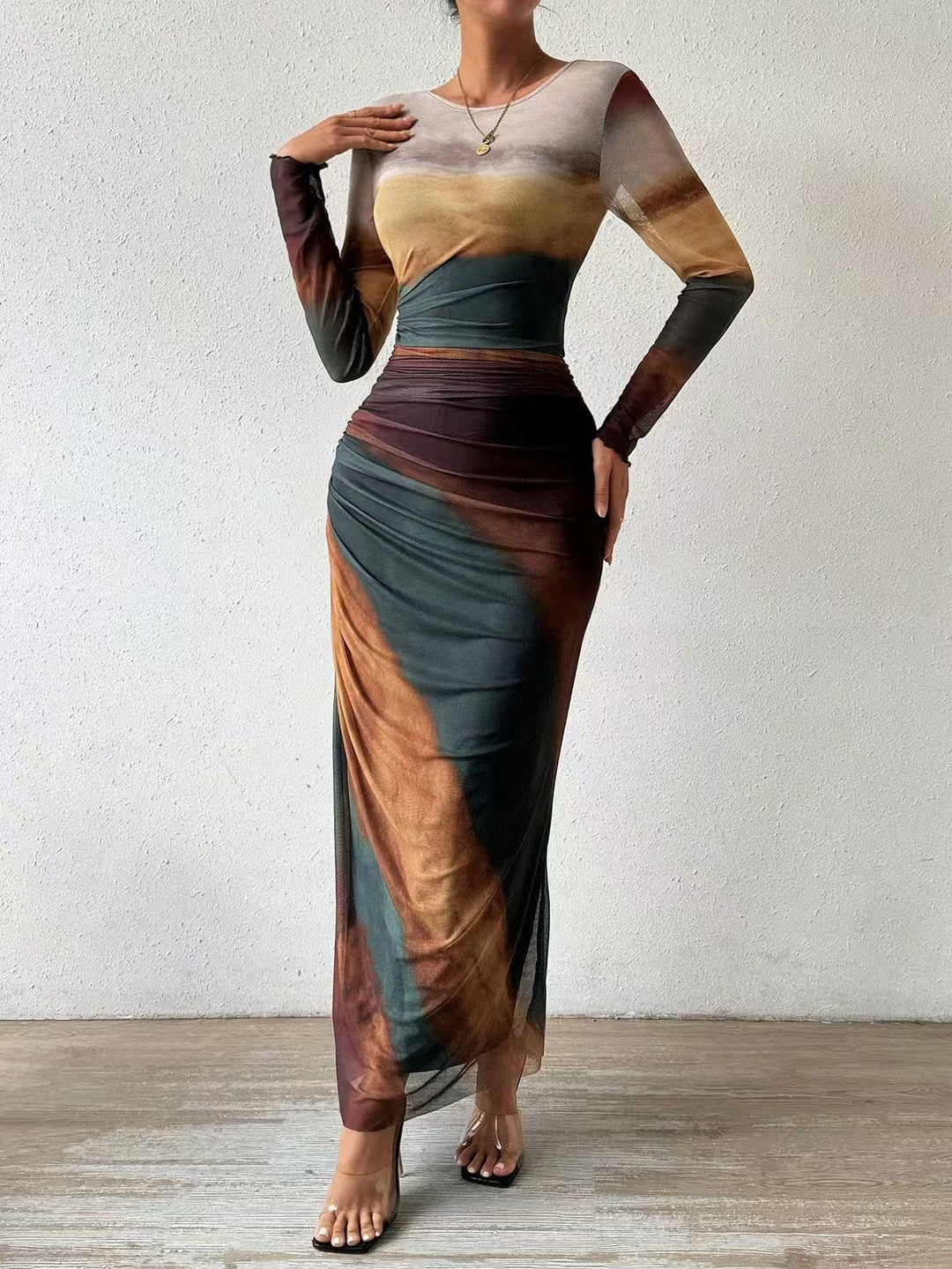 Robe Longue Ajustée Imprimée | Zelmira