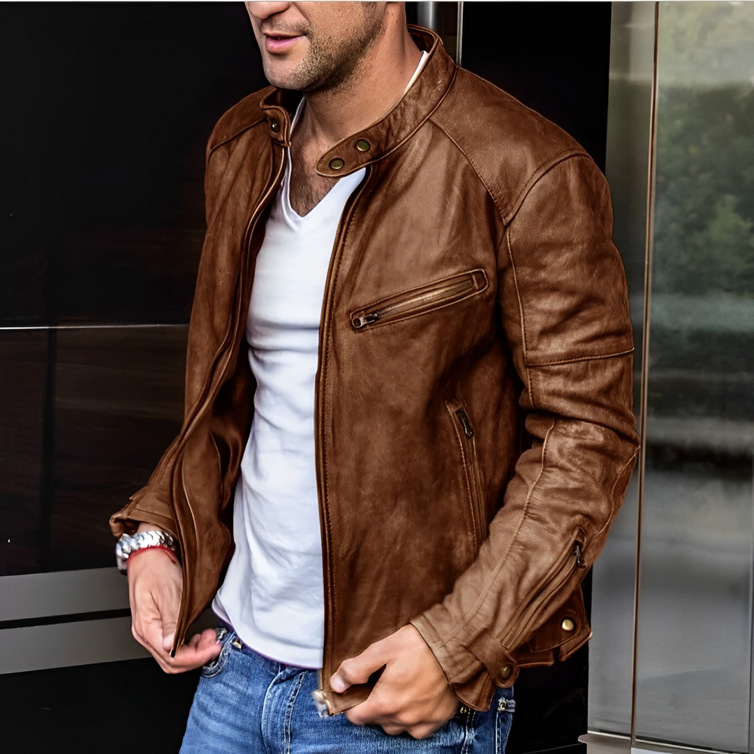 Blouson en cuir homme doublé multi-saison