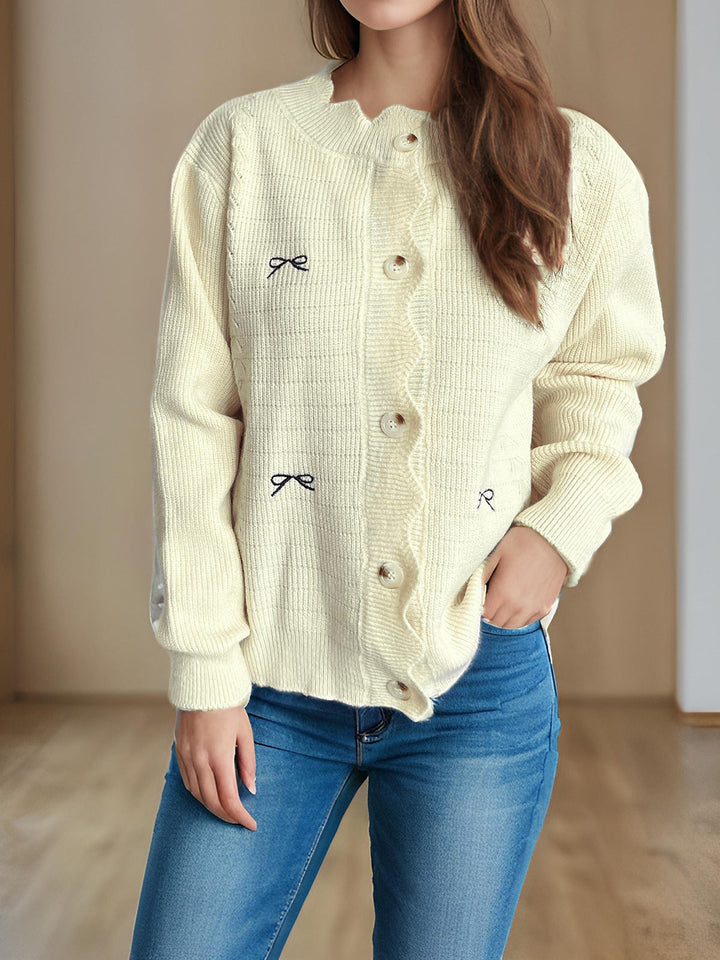 Elarine | Cardigan Oversize en Tricot Côtelé à Boutons pour Femme