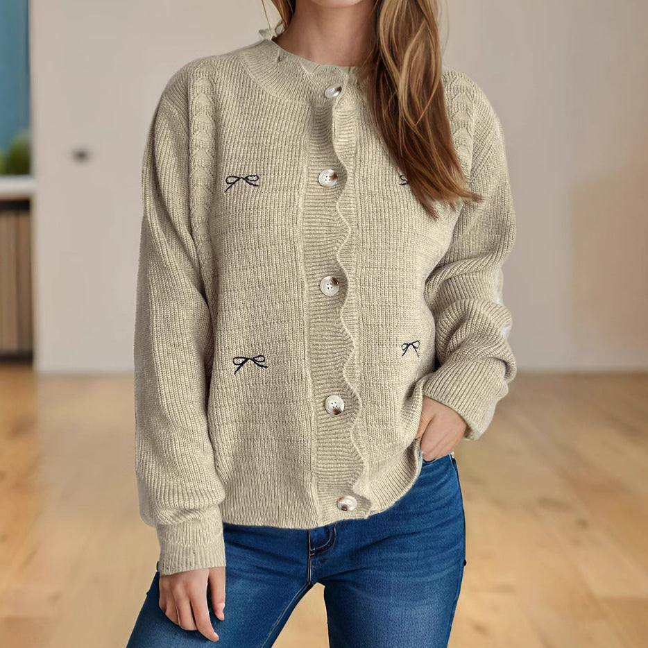 Elarine | Cardigan Oversize en Tricot Côtelé à Boutons pour Femme