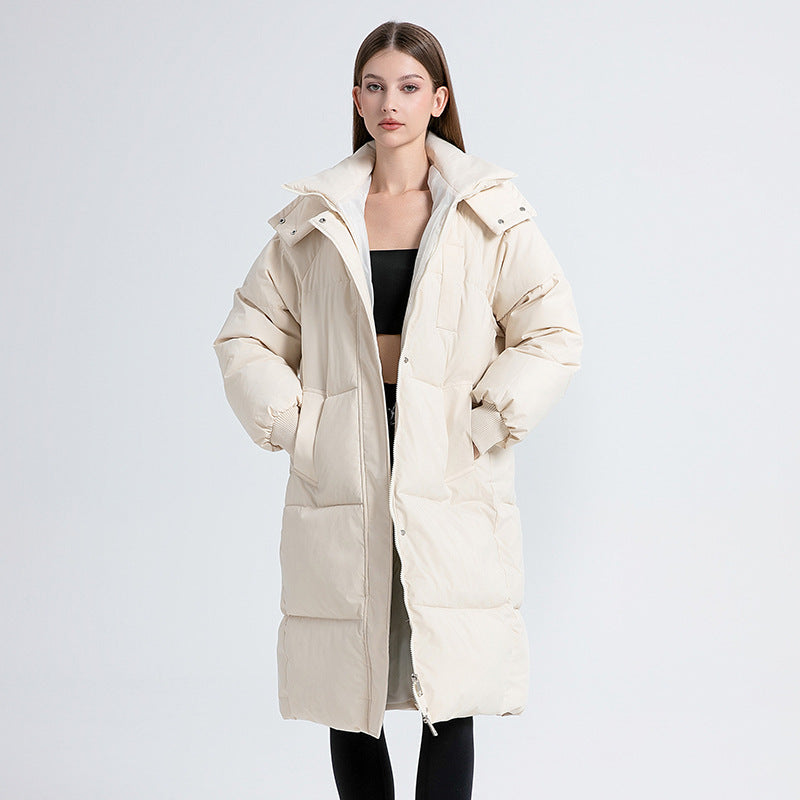 Manteau Long Matelassé À Capuche | Vaelina