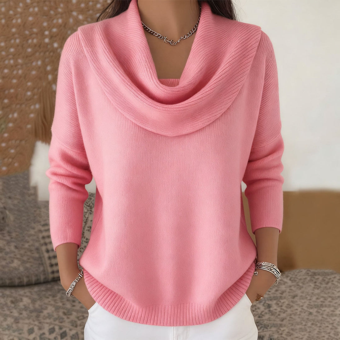 Pull élégant à col drapé pour femme | Sérélia