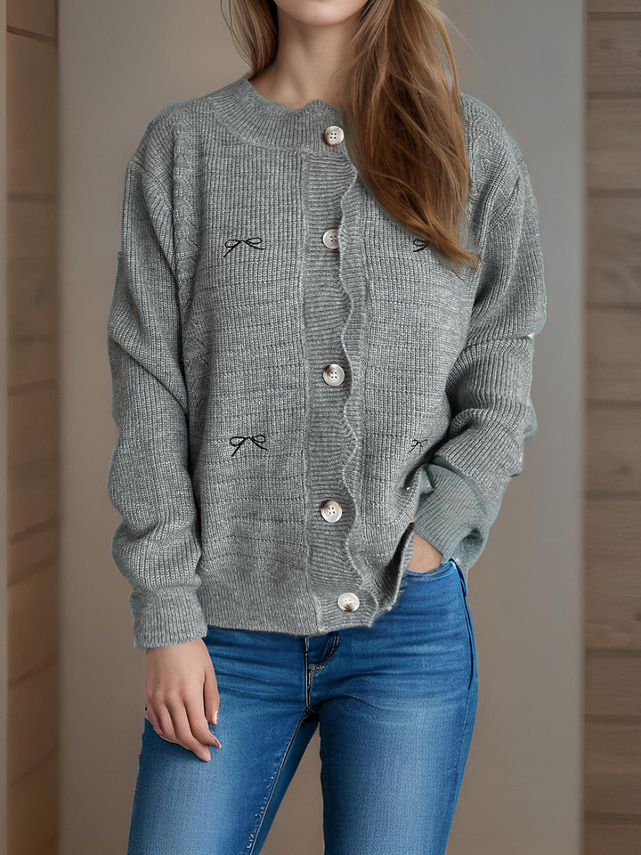 Elarine | Cardigan Oversize en Tricot Côtelé à Boutons pour Femme