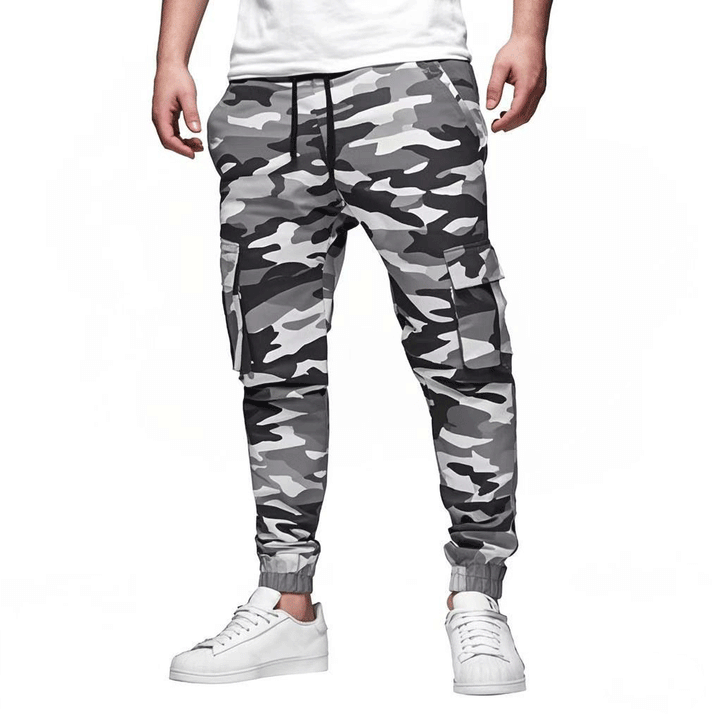 Pantalon cargo jogger homme coupe slim en coton stretch