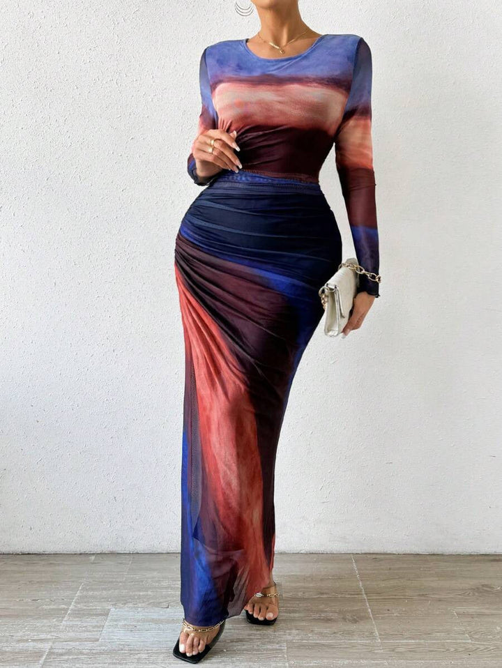 Robe Longue Ajustée Imprimée | Zelmira