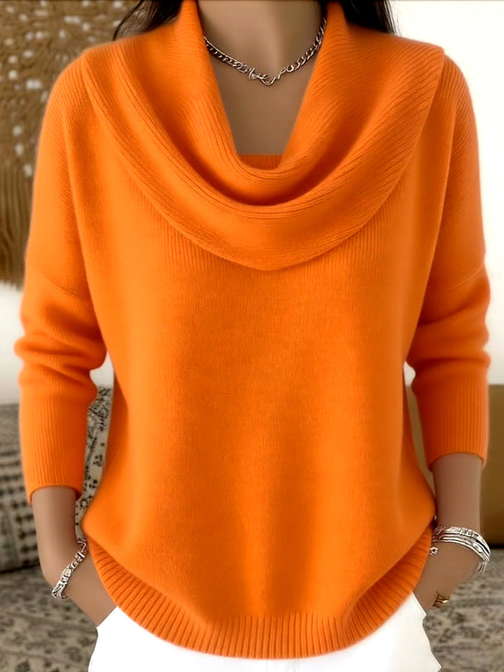 Pull élégant à col drapé pour femme | Sérélia