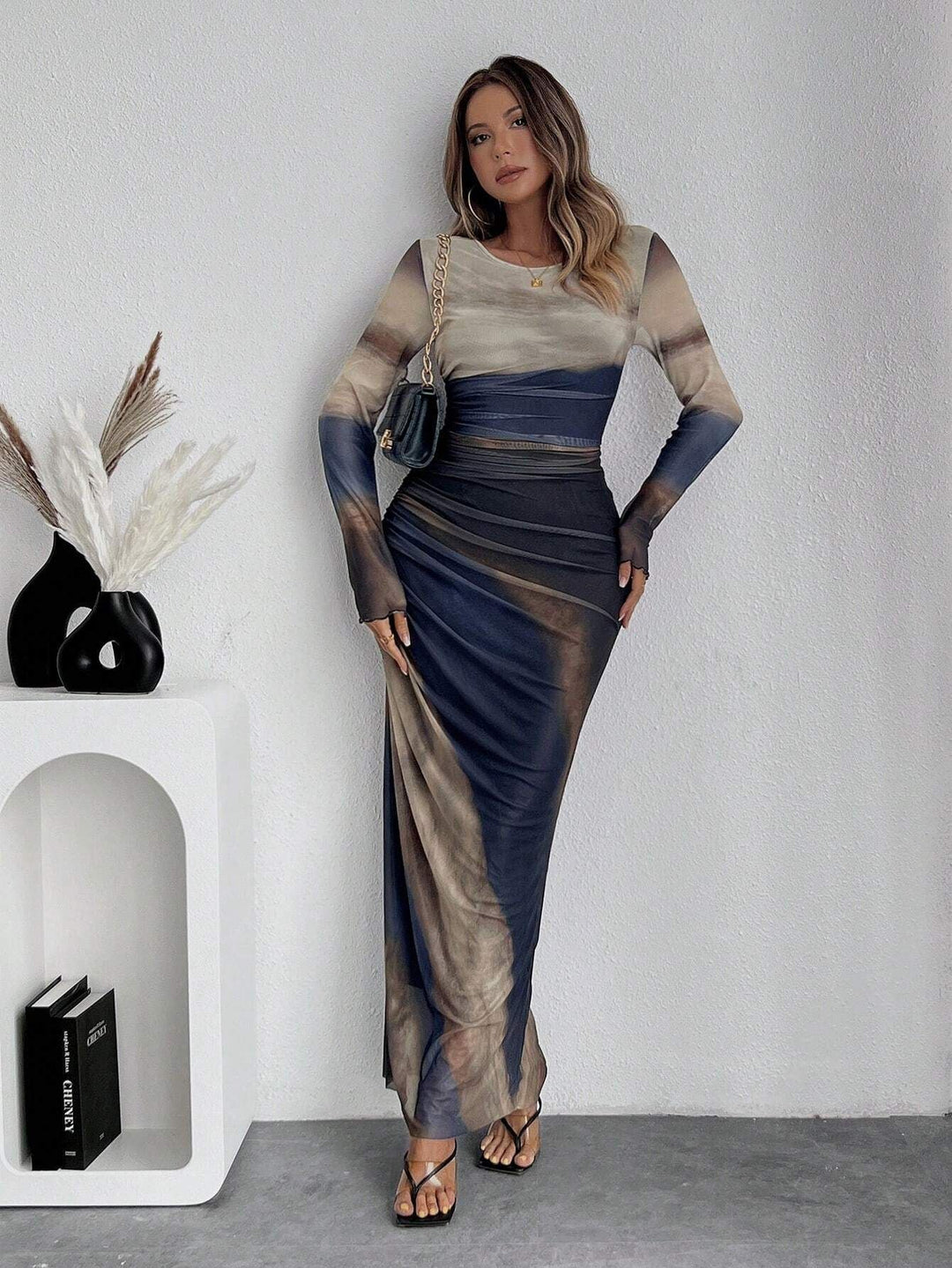 Robe Longue Ajustée Imprimée | Zelmira