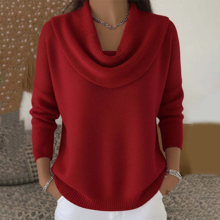 Pull élégant à col drapé pour femme | Sérélia