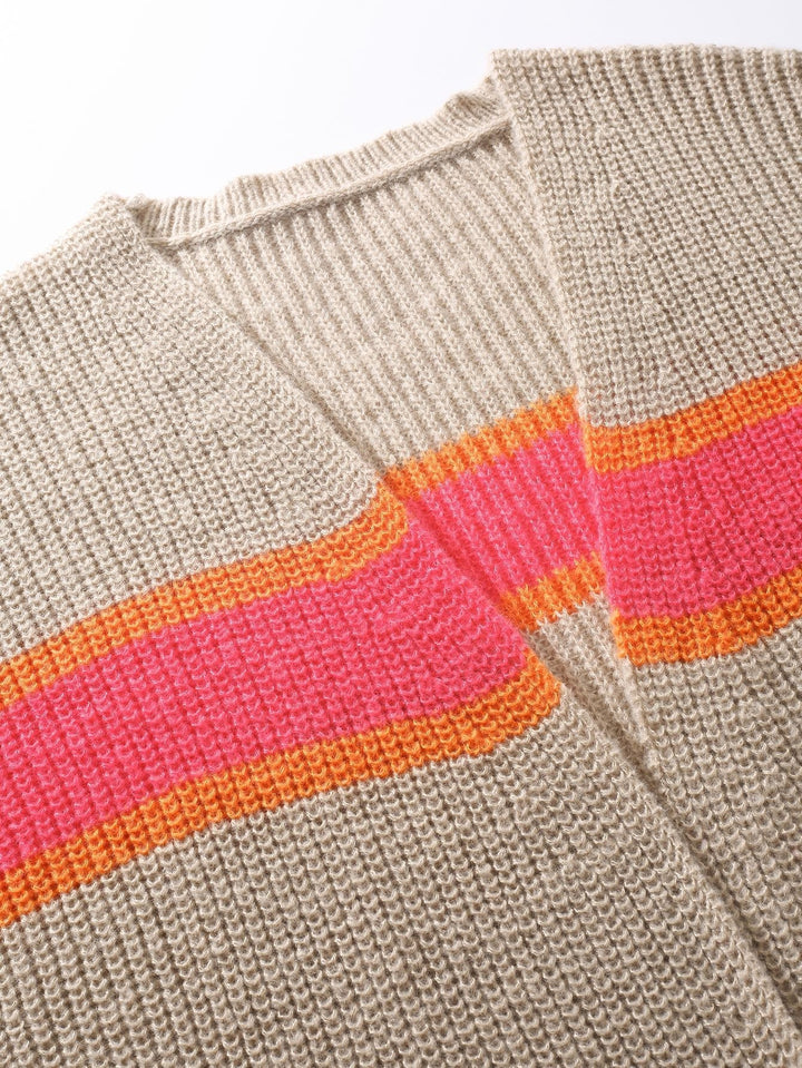 Valerise | Cardigan Duster Rayé en Maille Ouverte pour Femme
