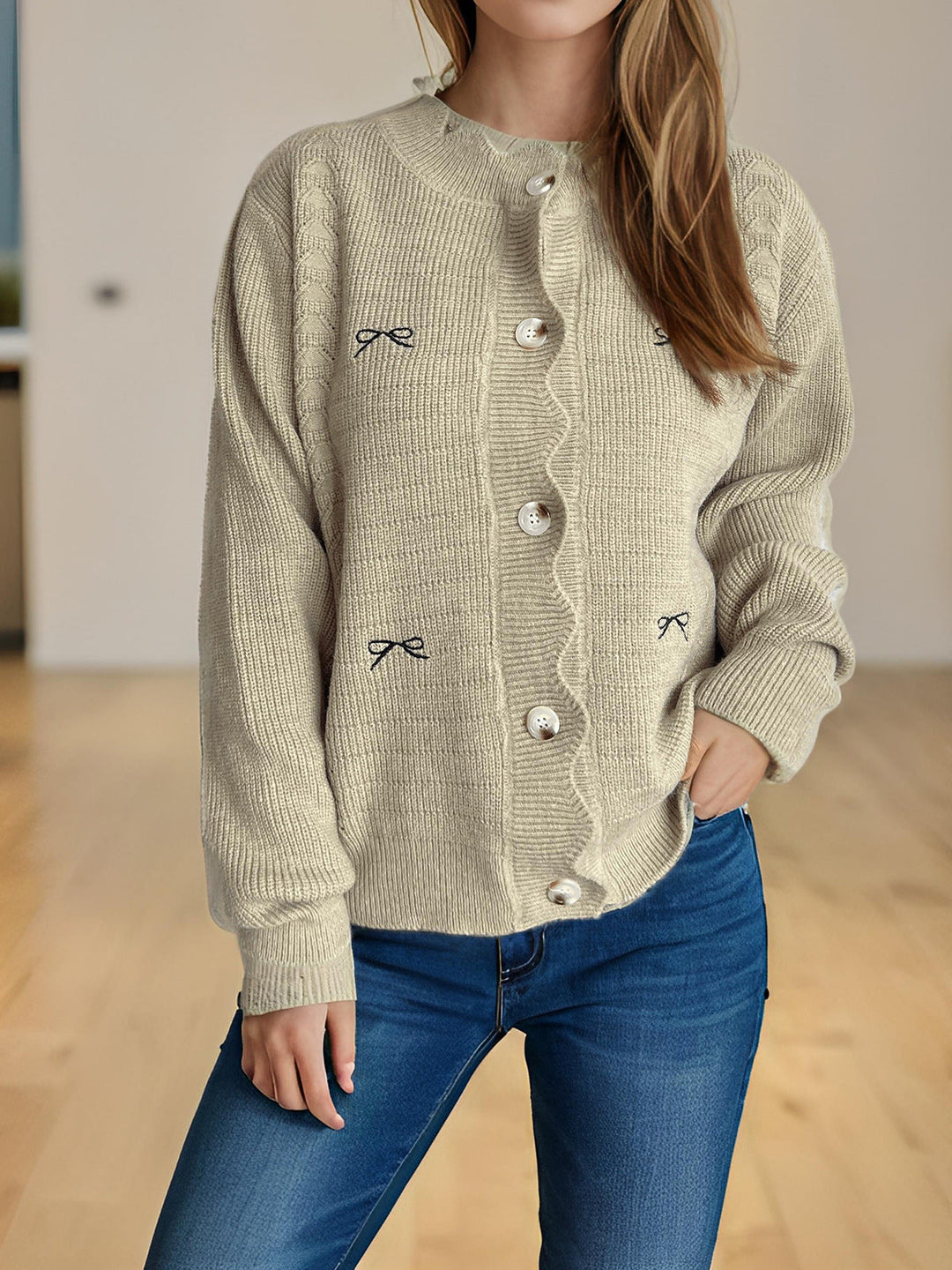 Elarine | Cardigan Oversize en Tricot Côtelé à Boutons pour Femme