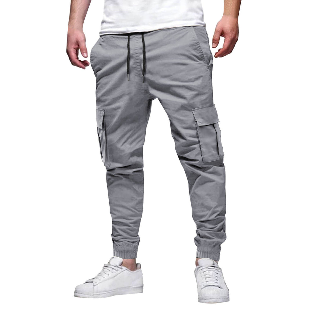 Pantalon cargo jogger homme coupe slim en coton stretch