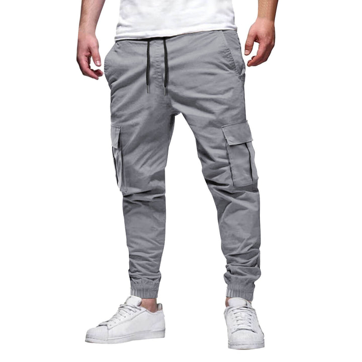Pantalon cargo jogger homme coupe slim en coton stretch