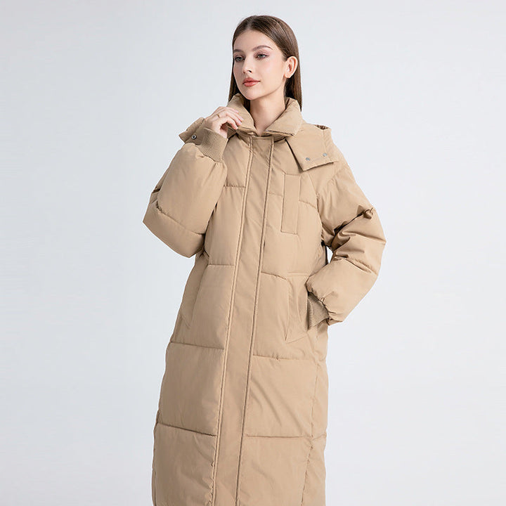 Manteau Long Matelassé À Capuche | Vaelina