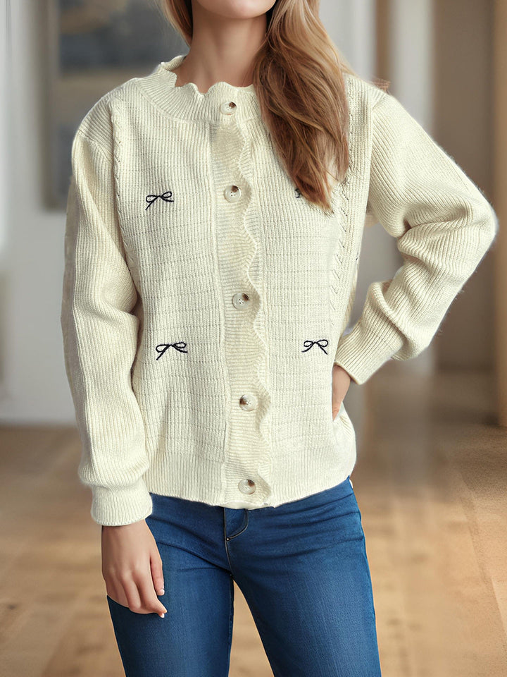Elarine | Cardigan Oversize en Tricot Côtelé à Boutons pour Femme