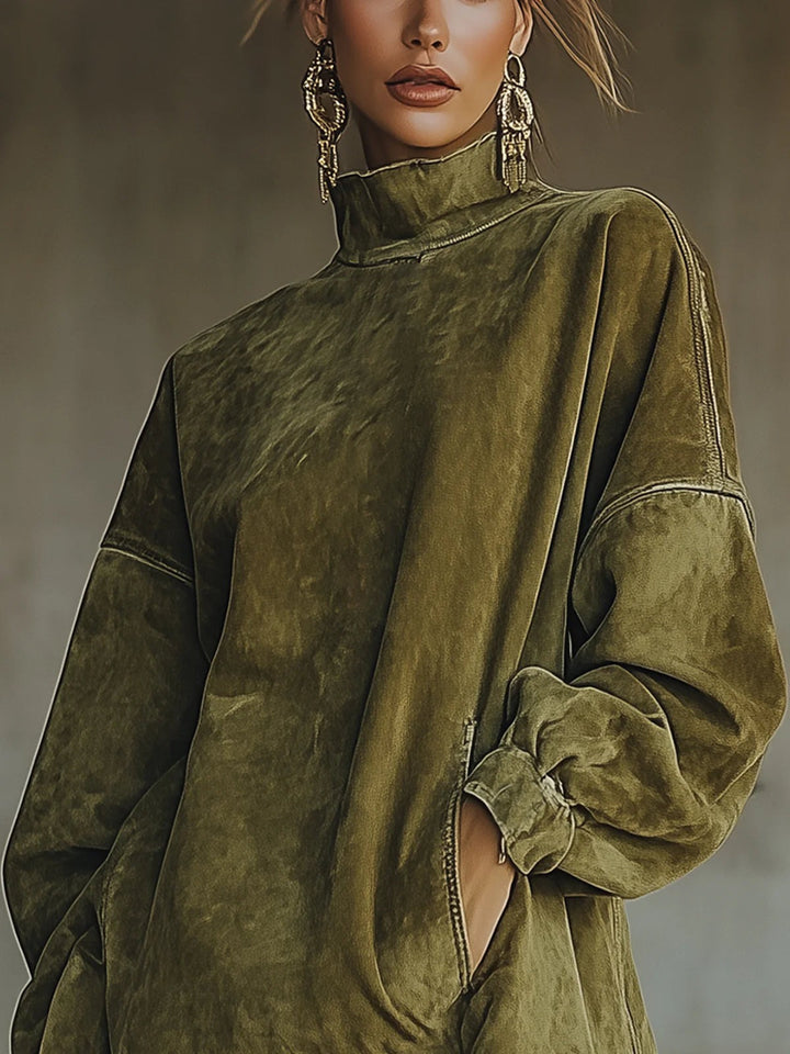 Robe Col Roulé Avec Ourlet À Franges | Selaria