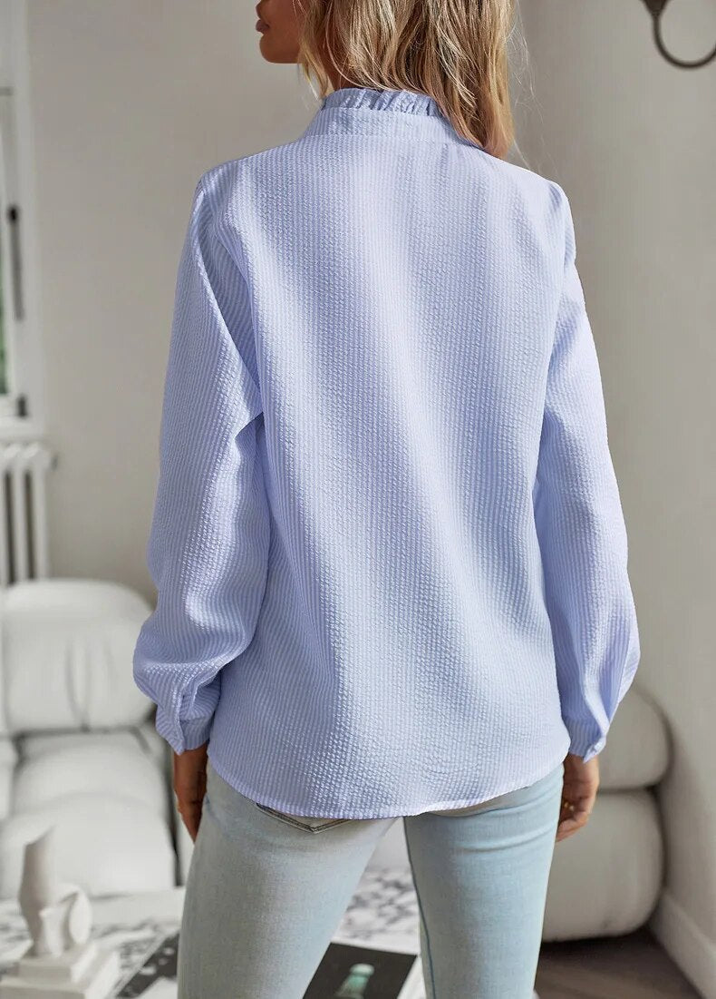 Chemise élégante à volants pour femme | Aurélina