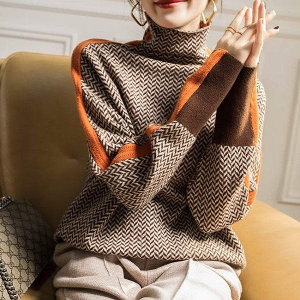 Pull Moderne et Confortable à Rayures | Femme