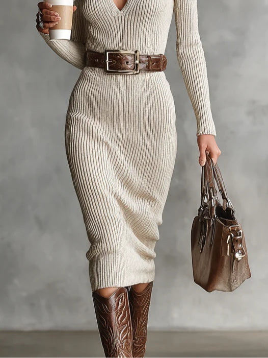 Robe ajustée pour femme avec ceinture | Allegra