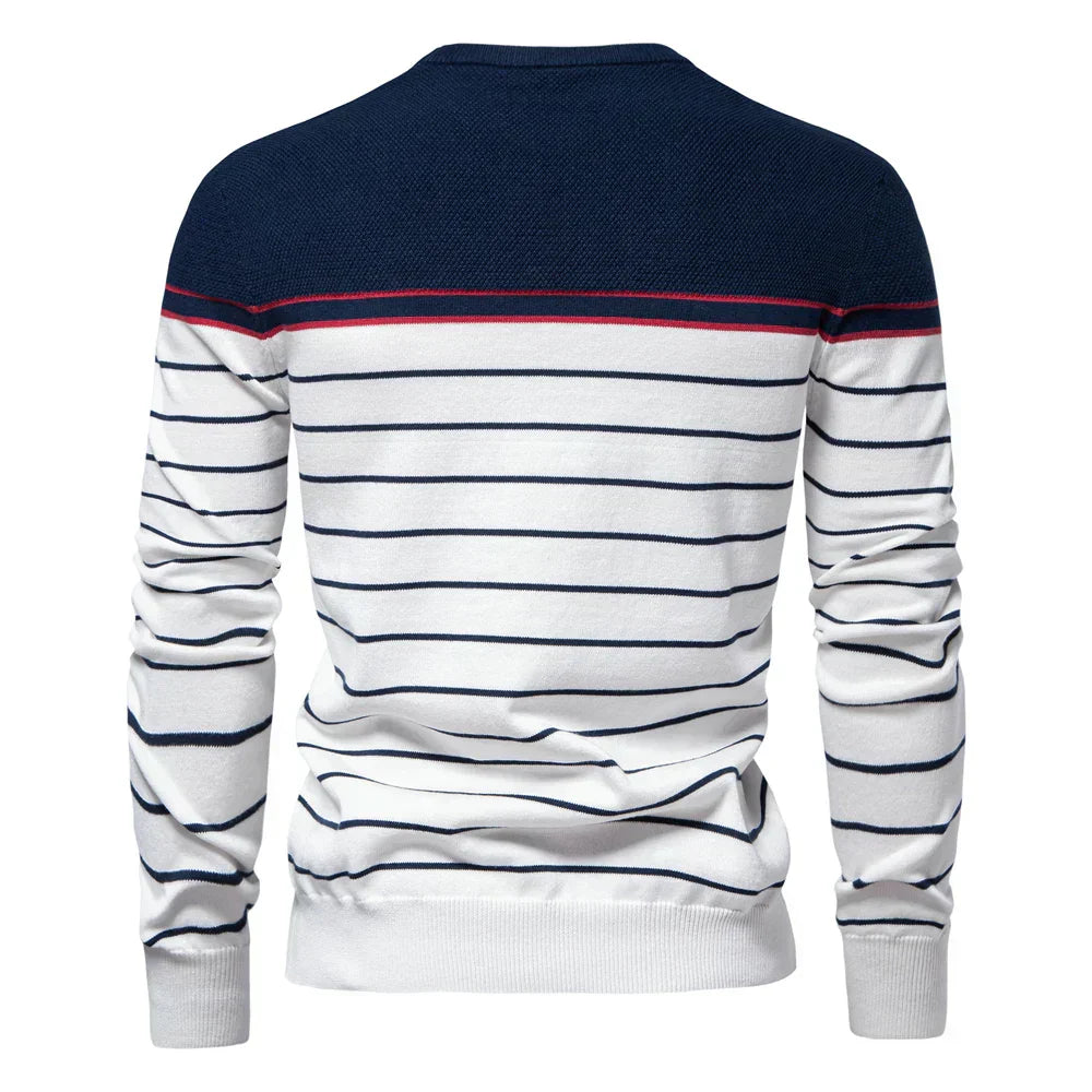 Pull Rayé Marin Pour Homme | Adrien