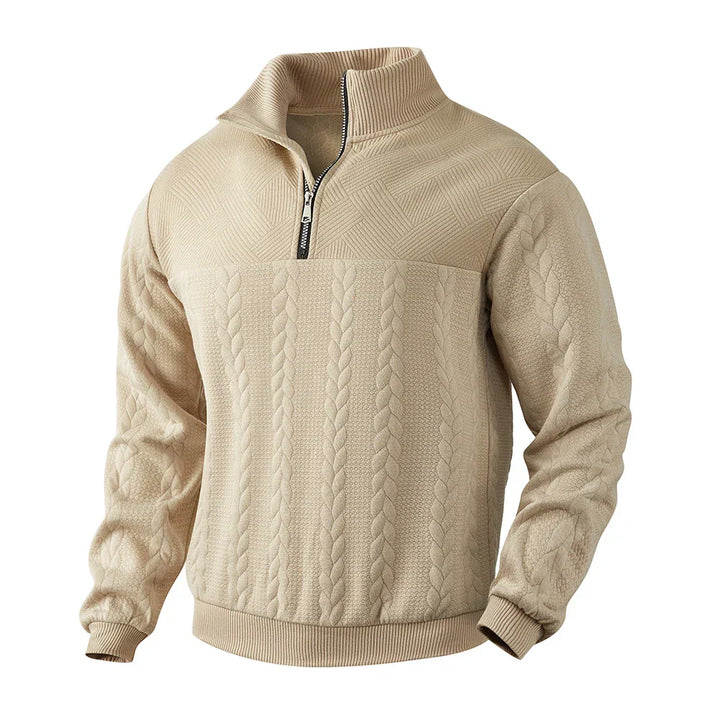 Sweatshirt col montant à zip quart pour homme | Cameron