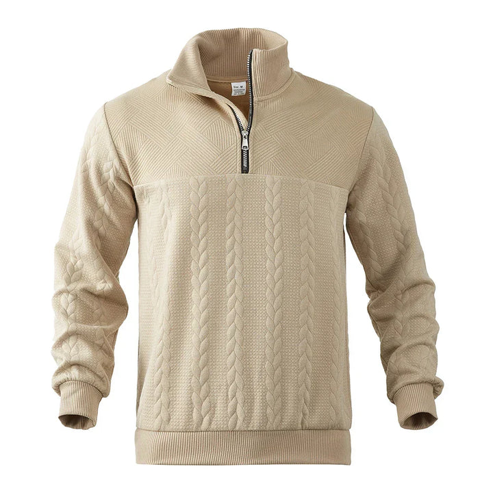 Sweatshirt col montant à zip quart pour homme | Cameron