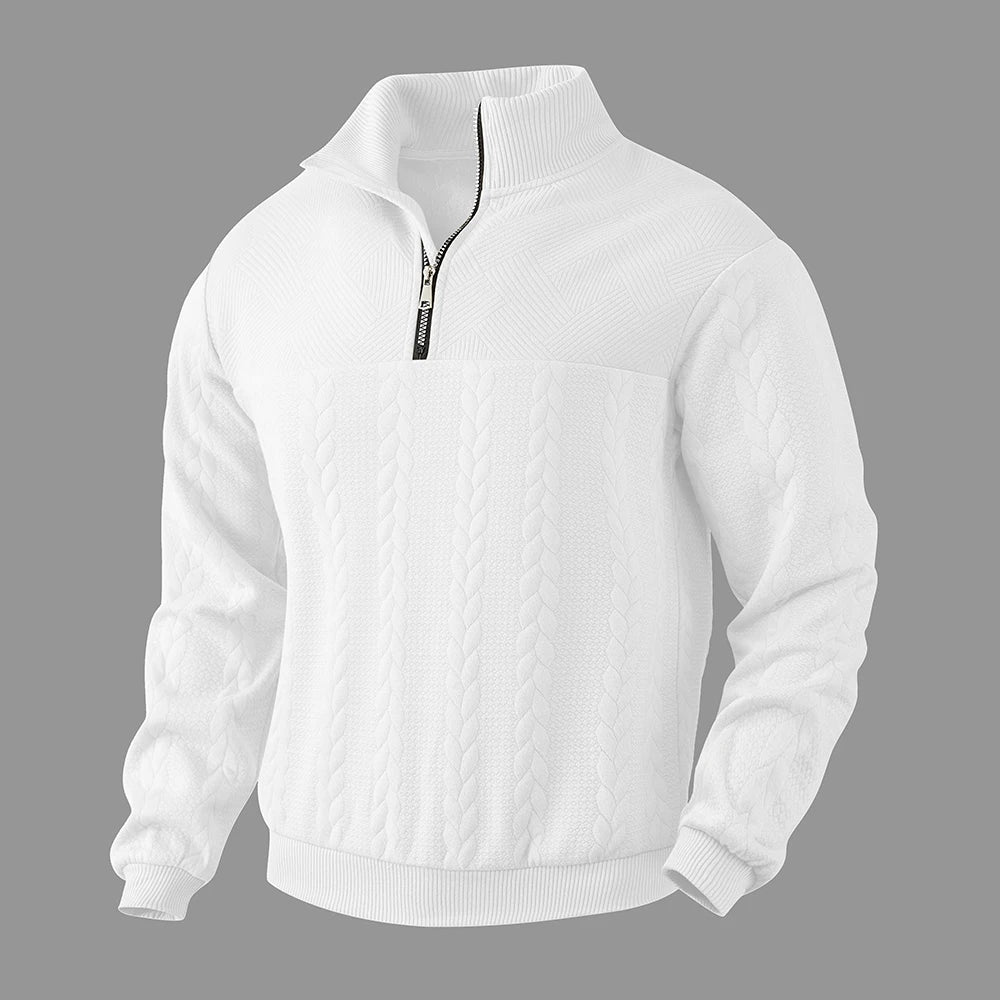Sweatshirt col montant à zip quart pour homme | Cameron