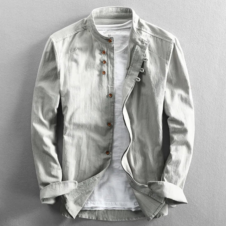 Chemise homme en lin respirant coupe décontractée