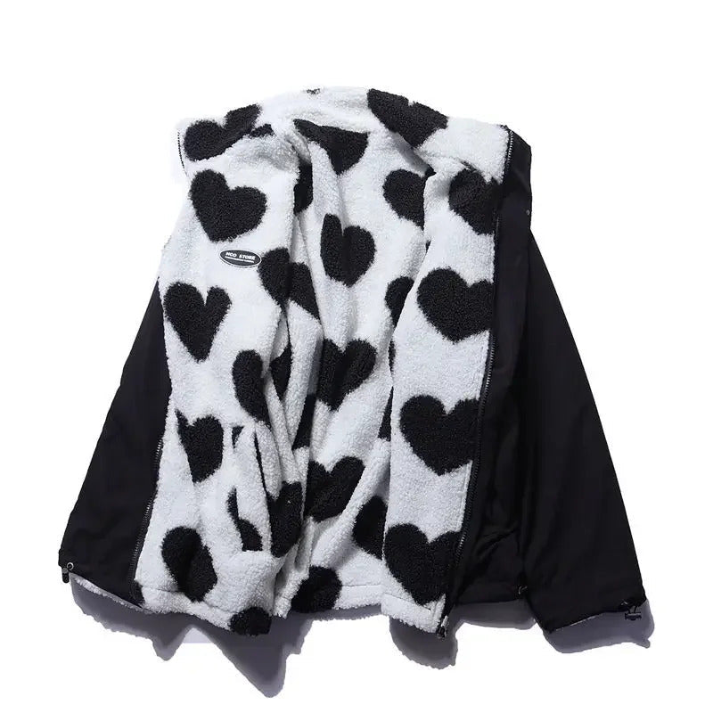 Veste Réversible à Motifs Cœur | Élégante et Douce