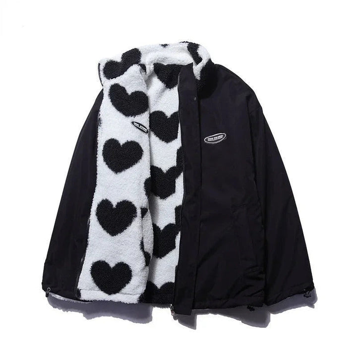 Veste Réversible à Motifs Cœur | Élégante et Douce