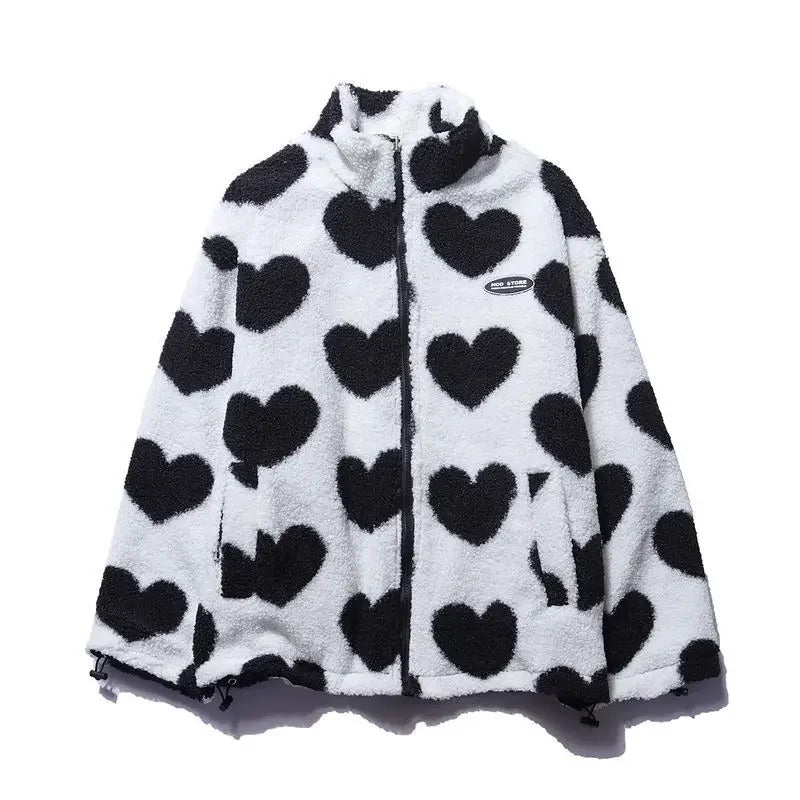 Veste Réversible à Motifs Cœur | Élégante et Douce
