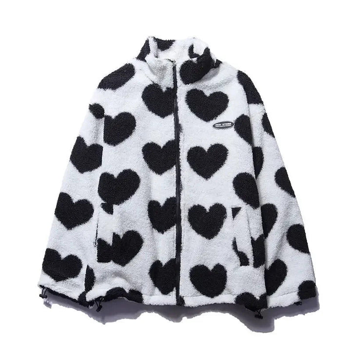 Veste Réversible à Motifs Cœur | Élégante et Douce