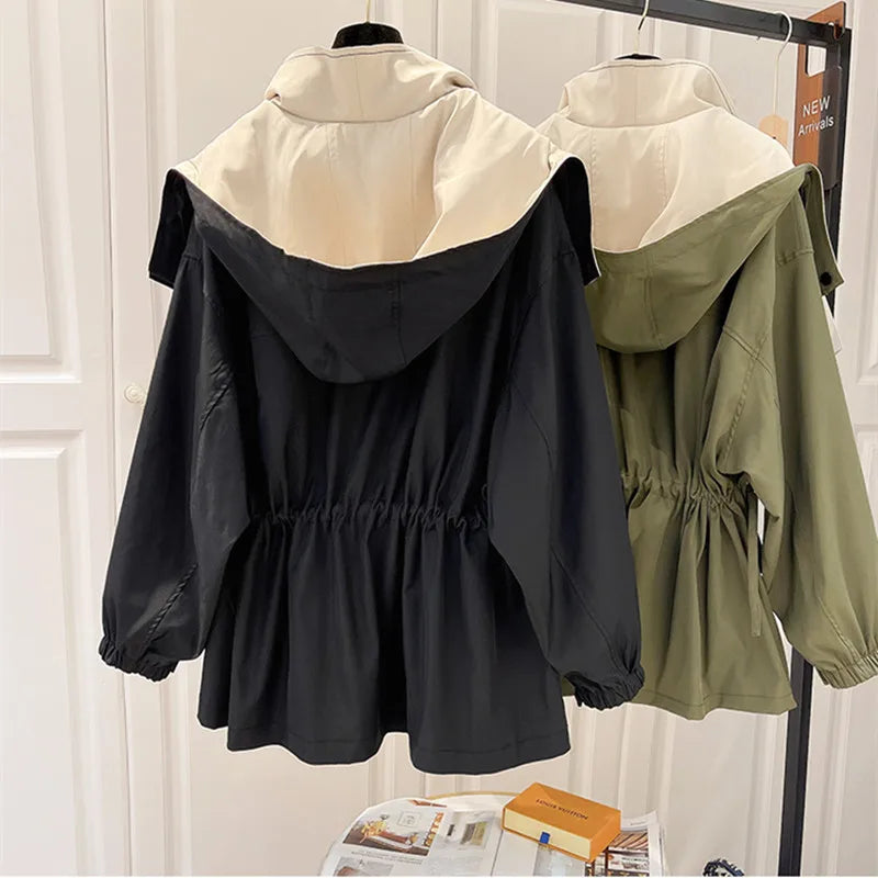 Veste bicolore à capuche pour femme | Vanna