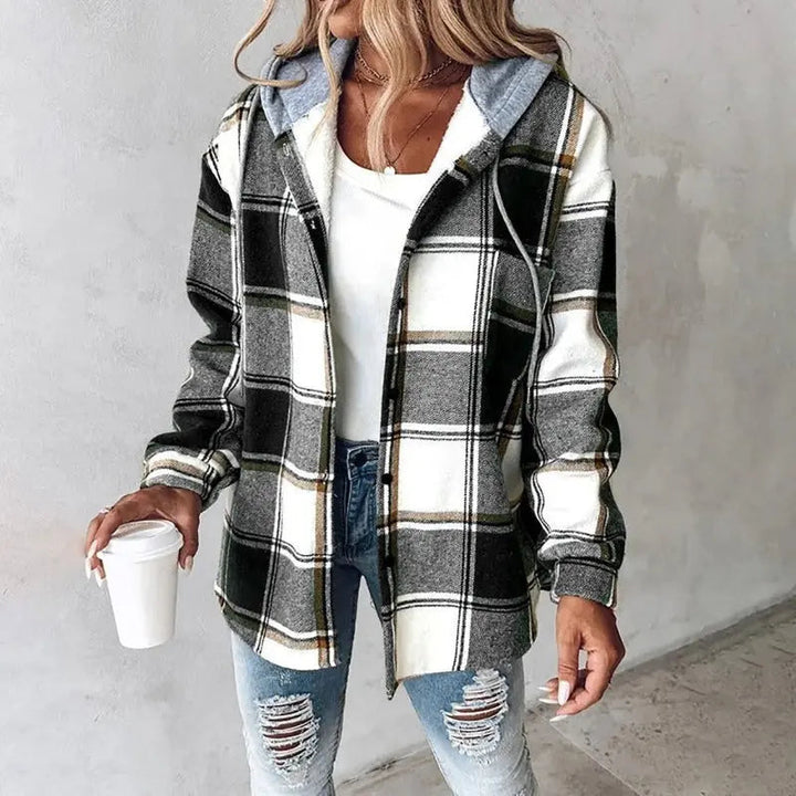 Rosalind | Veste Chemise à Carreaux avec Capuche