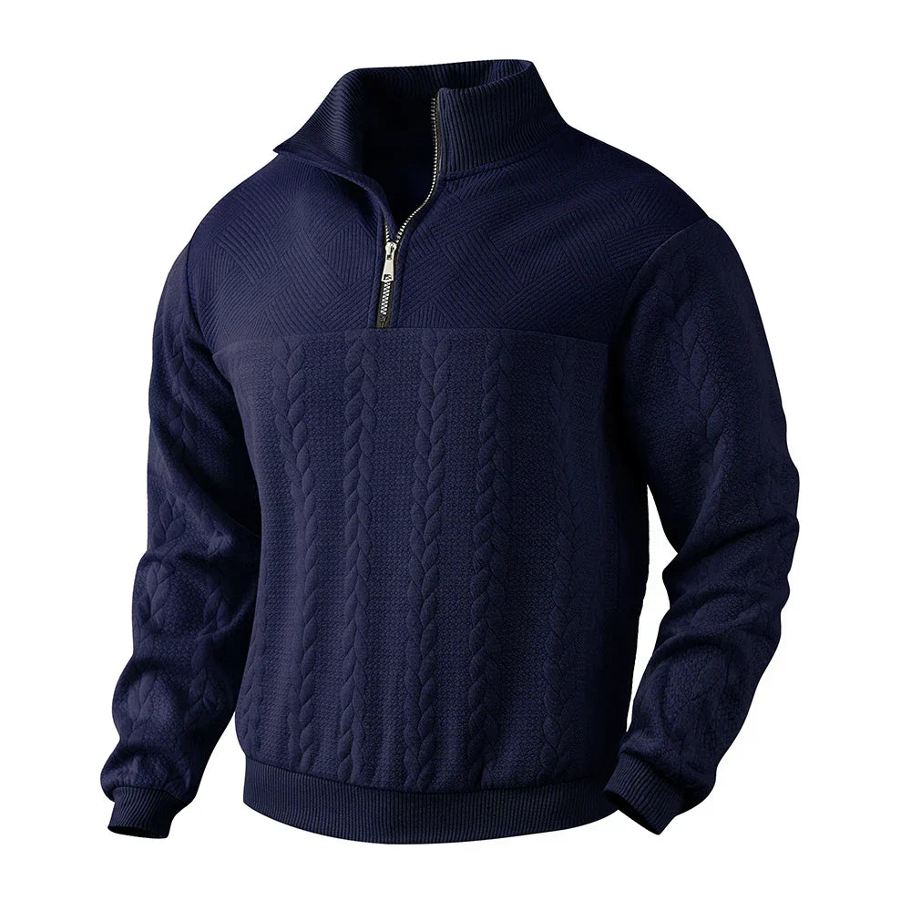 Sweatshirt col montant à zip quart pour homme | Cameron