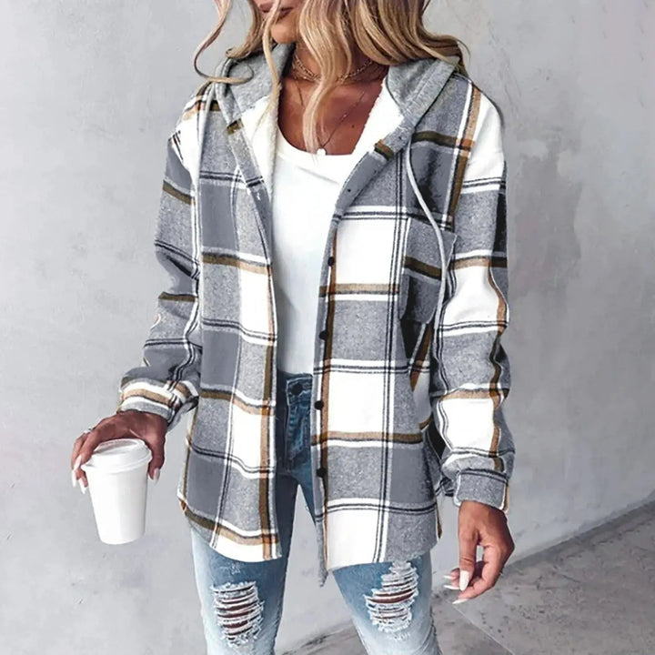 Rosalind | Veste Chemise à Carreaux avec Capuche