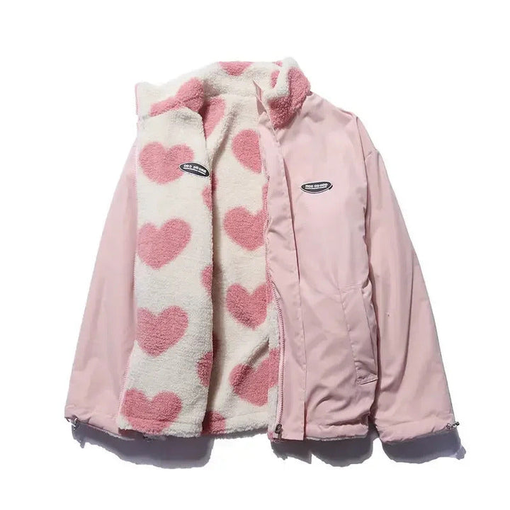 Veste Réversible à Motifs Cœur | Élégante et Douce