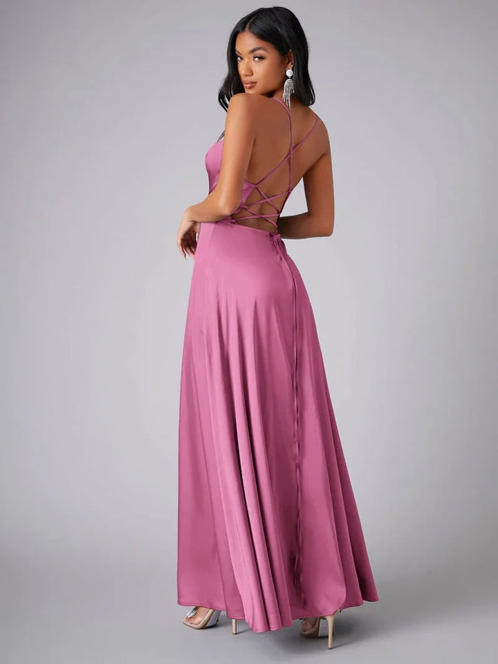 Robe longue fluide dos nu sans manches