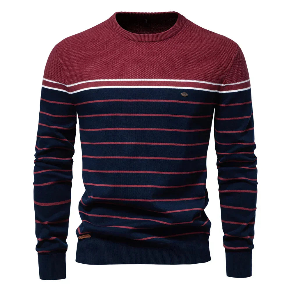Pull Rayé Marin Pour Homme | Adrien