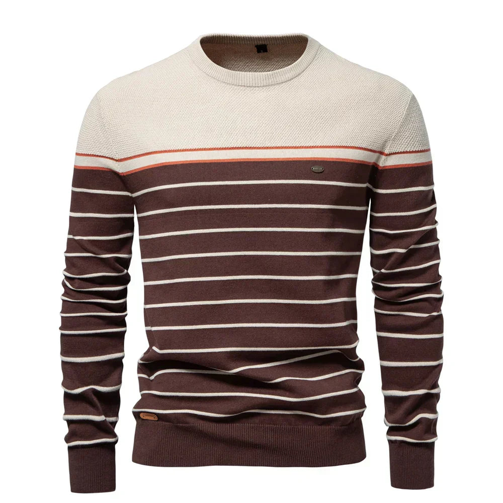 Pull rayé élégant pour homme | Marvion