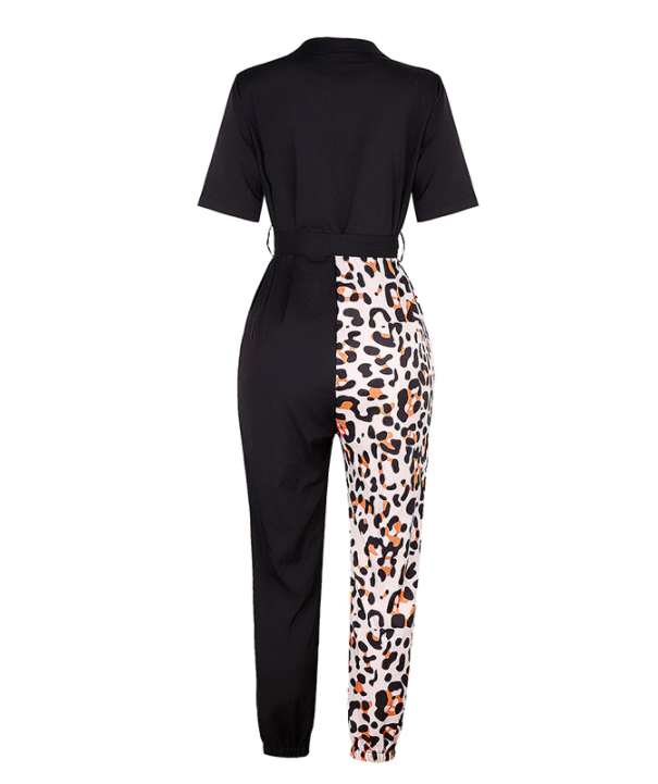Jumpsuit en coton avec taille marquée et boutonnière