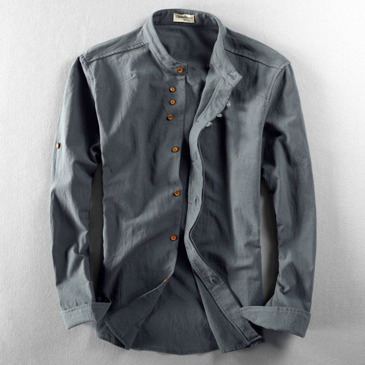 Chemise homme en lin respirant coupe décontractée