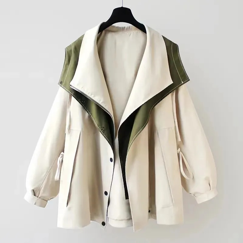 Veste bicolore à capuche pour femme | Vanna
