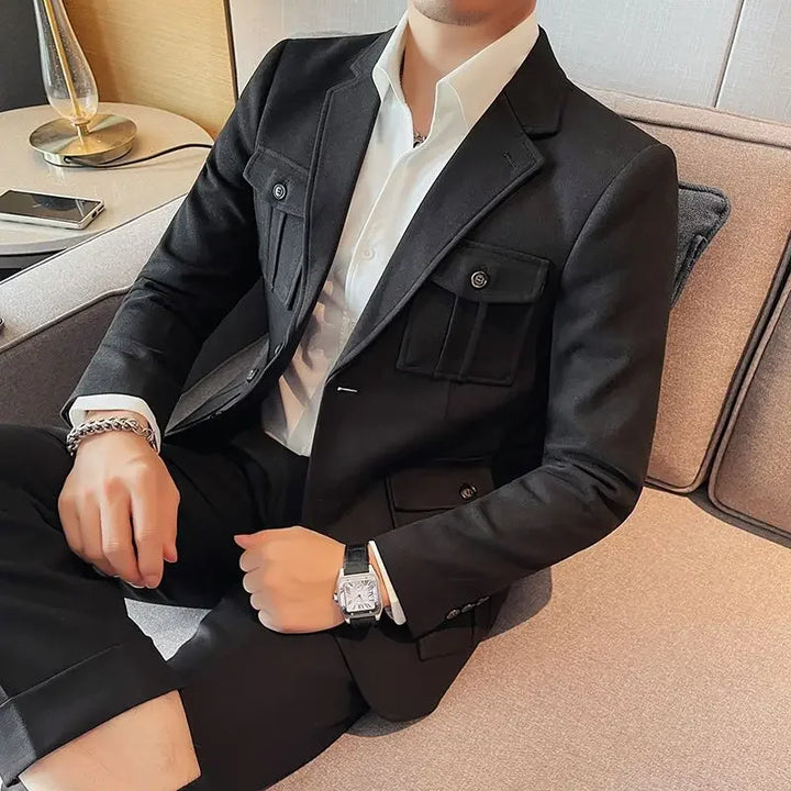Veste cintrée pour homme avec poches multiples