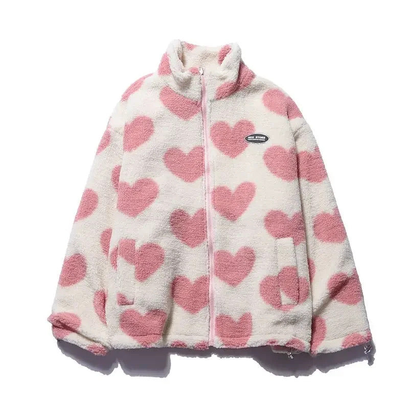 Veste Réversible à Motifs Cœur | Élégante et Douce