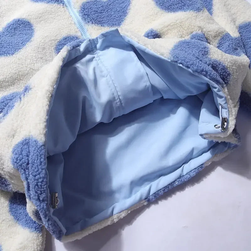 Veste Réversible à Motifs Cœur | Élégante et Douce