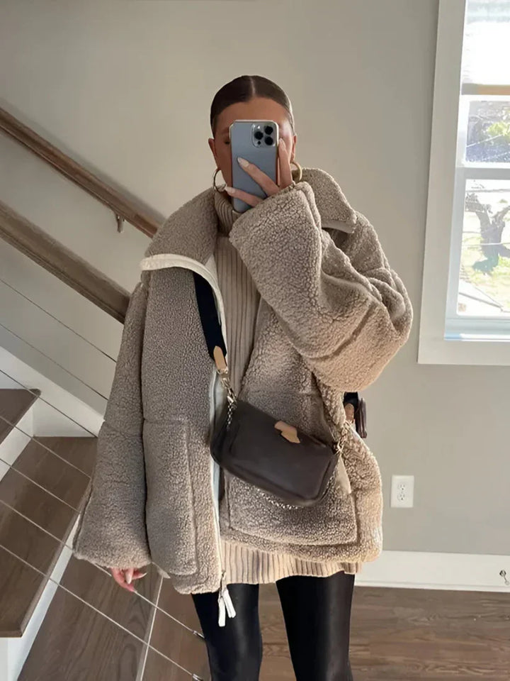 Manteau Teddy Doux Confortable et Élégant | Femme