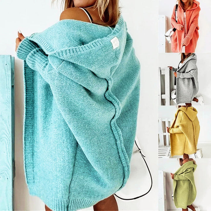 Gilet long à capuche ample pour femme | Maëlyne