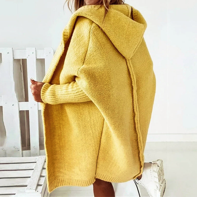 Gilet long à capuche ample pour femme | Maëlyne