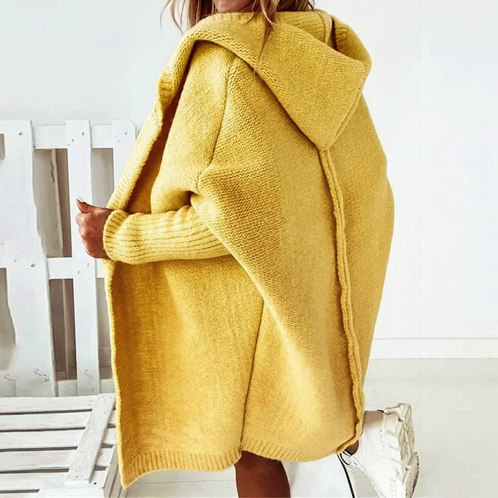 Gilet long à capuche ample pour femme | Maëlyne
