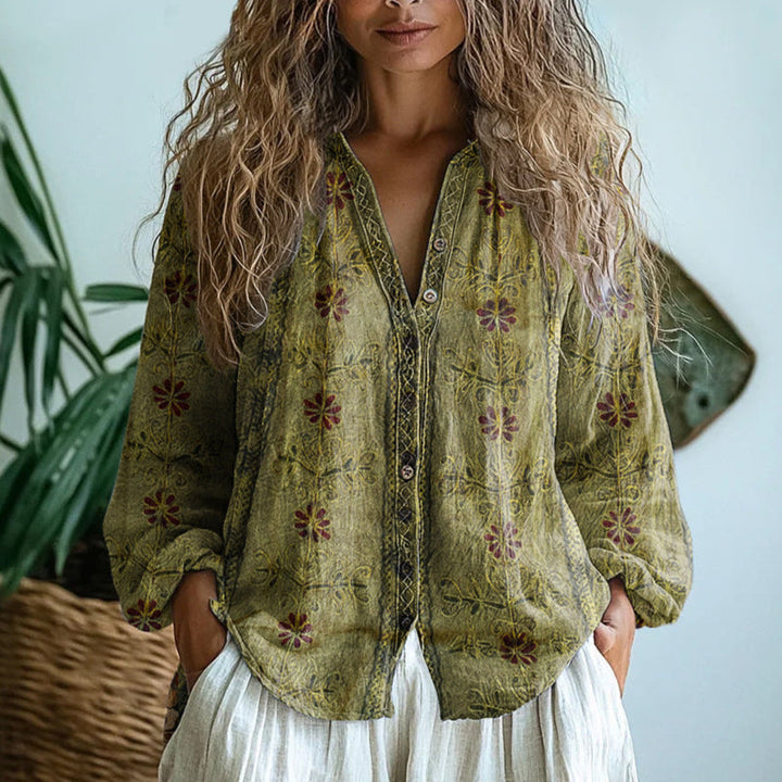 Chemisier Femme Élégant Vintage | Imprimé